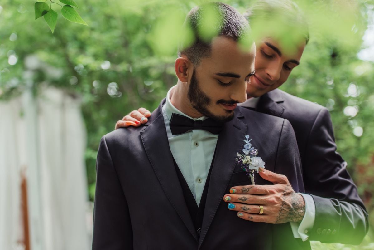 Gay wedding couple ceremony