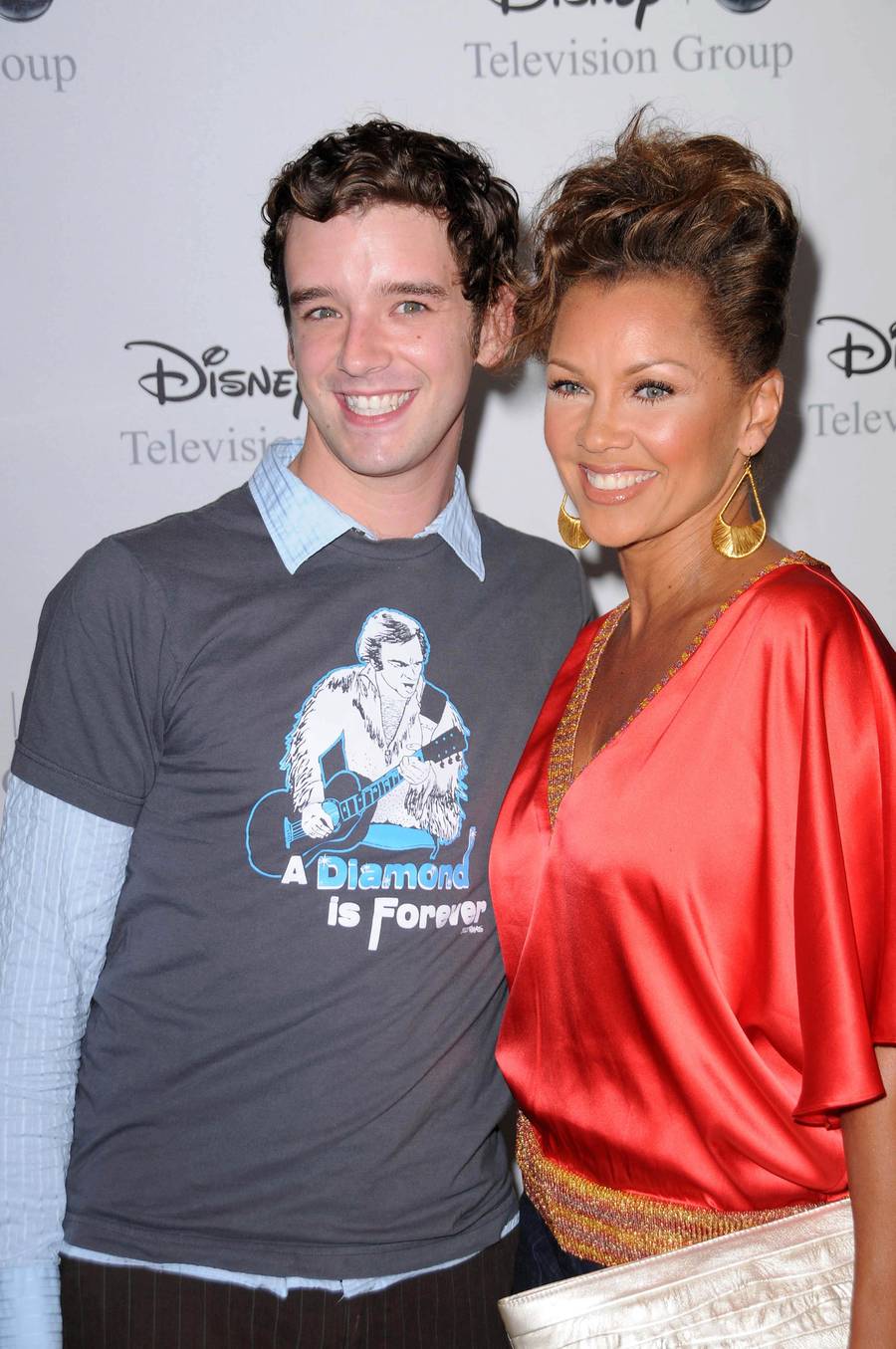 Michael Urie and Vanessa Williams posing together at an ABC party in 2008